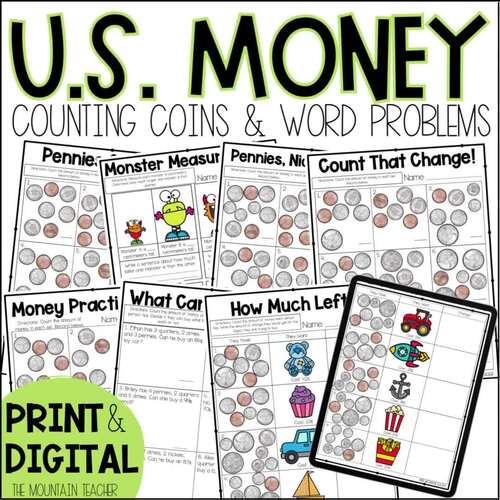 Counting Money and Money Word Problems Worksheets, Activities and ...