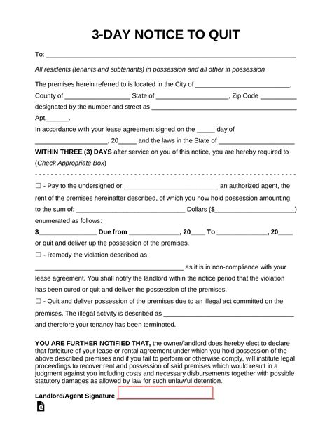 printable 3 day eviction notice florida