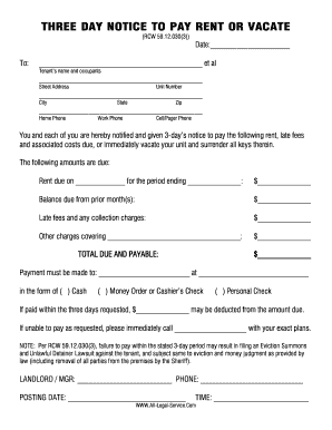 printable 3 day eviction notice florida