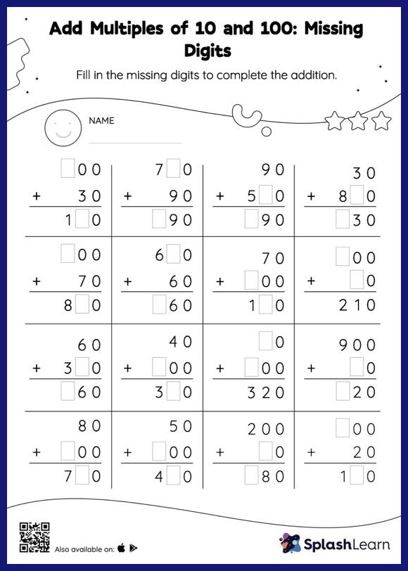 3-digit Addition Worksheets for Kids Online