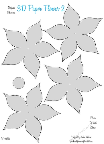 printable 3d flower template cut out