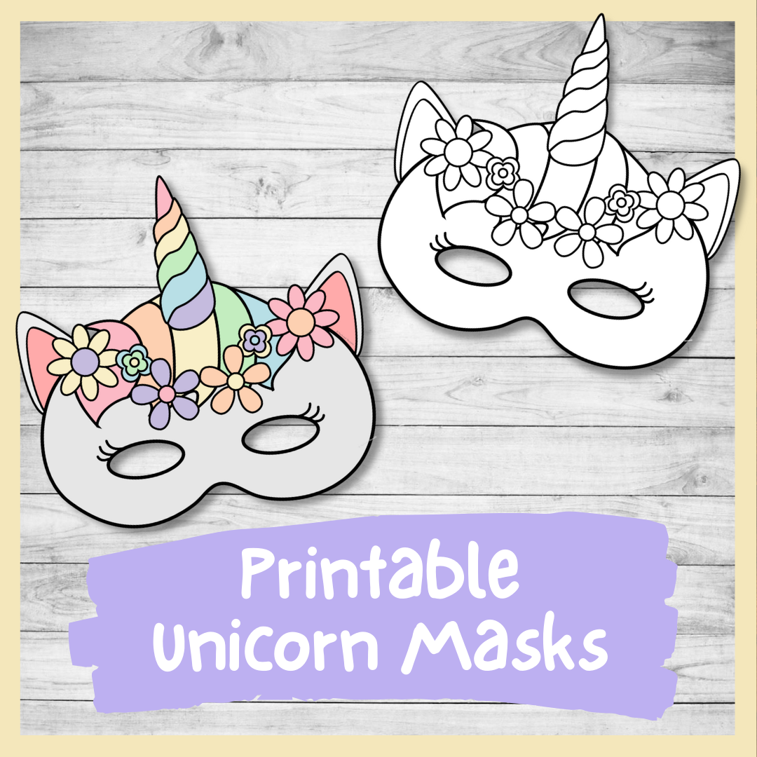 unicorn masks to print and color {free printable} - Its Always Autumn