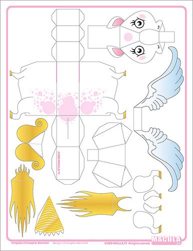 printable 3d unicorn template