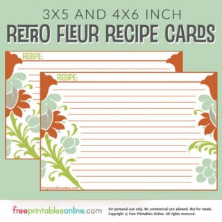 Retro Fleur Recipe Card Template - Free Printables Online