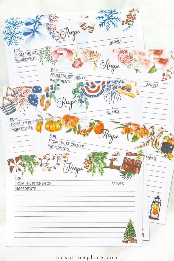 Free Printable Recipe Cards: A Seasonal Collection - On Sutton Place - Worksheets Library free-printable-recipe-cards-a-seasonal-collection-on-sutton-place-worksheets-library