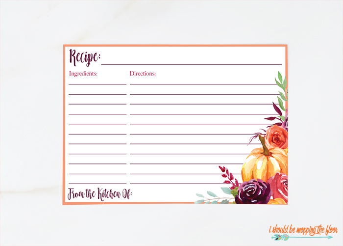 printable 3x5 recipe cards