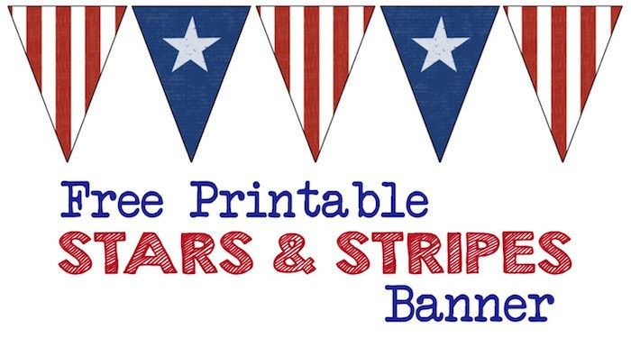 Stars and Stripes Banner Free Printable - Paper Trail Design