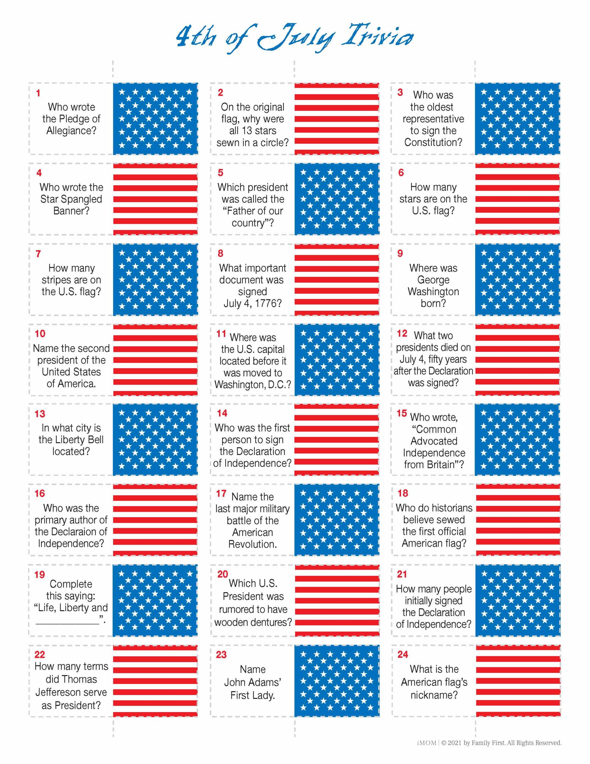 printable 4th of july games
