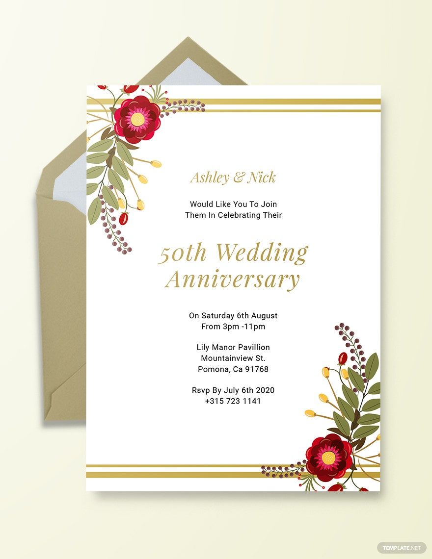 printable 50th anniversary invitation kits
