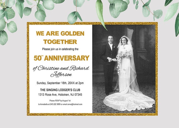 printable 50th anniversary invitation kits