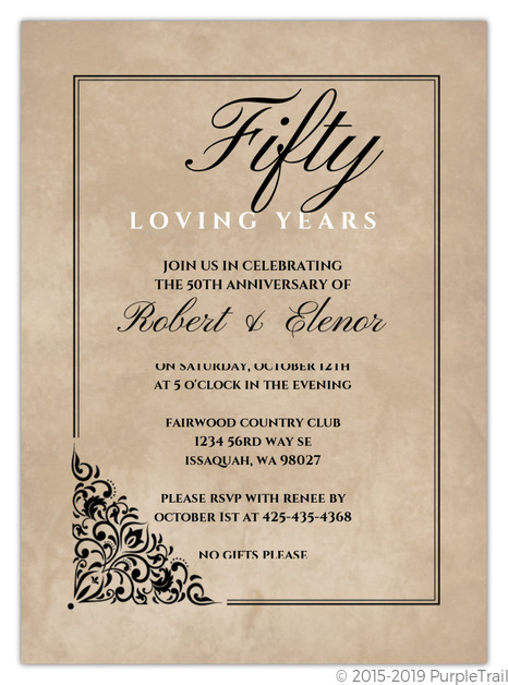 printable 50th anniversary invitation kits