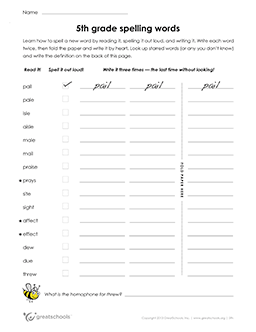 printable 5th grade worksheet