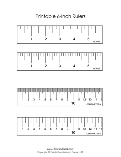 Printable 6-Inch Ruler - Tims Printables