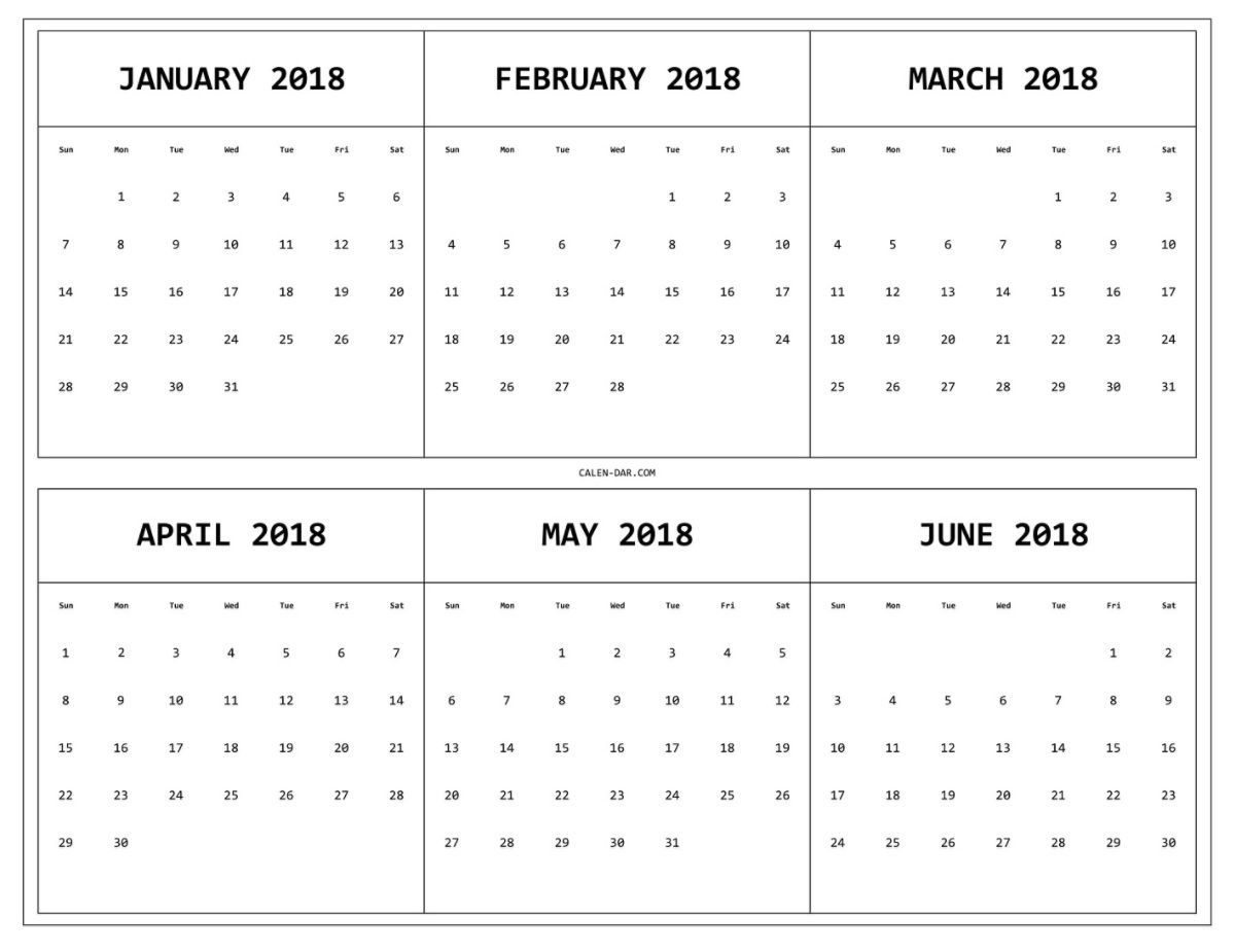 6 Month Free Printable Calendar - Printable Blank Calendar Template