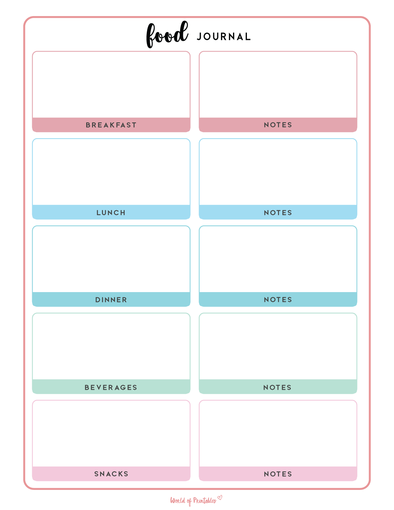 Free Printable 7 Day Food Journal Download Free Printable 7 Day Food 