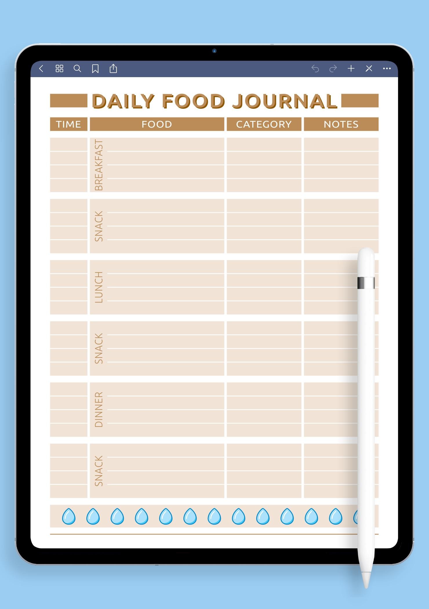 Download Printable Daily Food Journal PDF Worksheets Library Download Printable Daily Food Journal PDF Worksheets Library