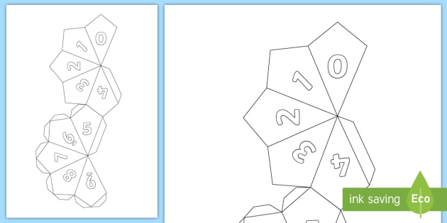 0-9 Dice (Teacher-Made) - Twinkl