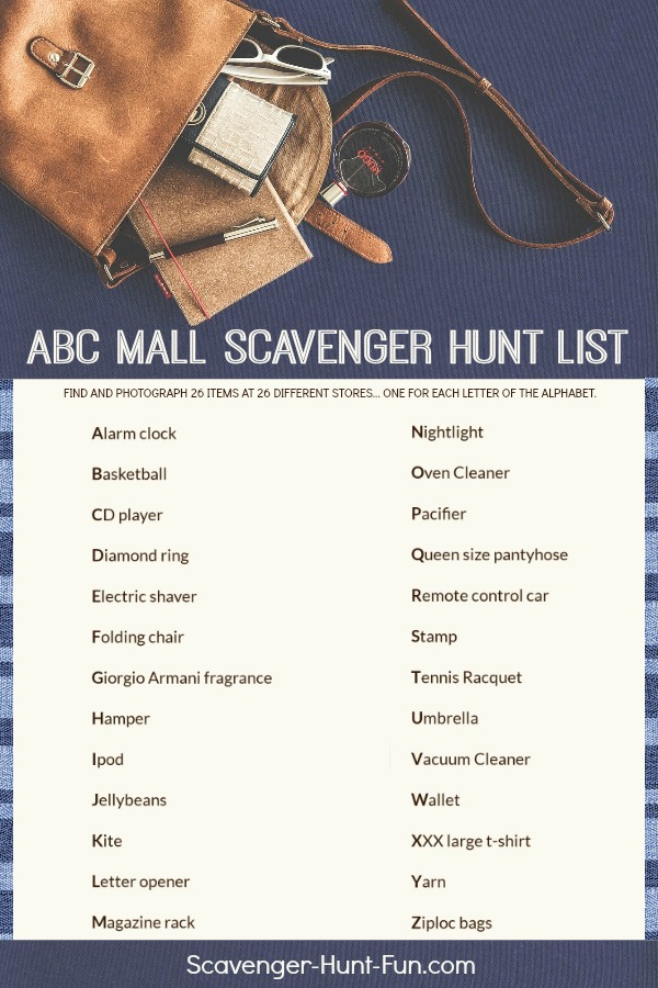 printable abc scavenger hunt list