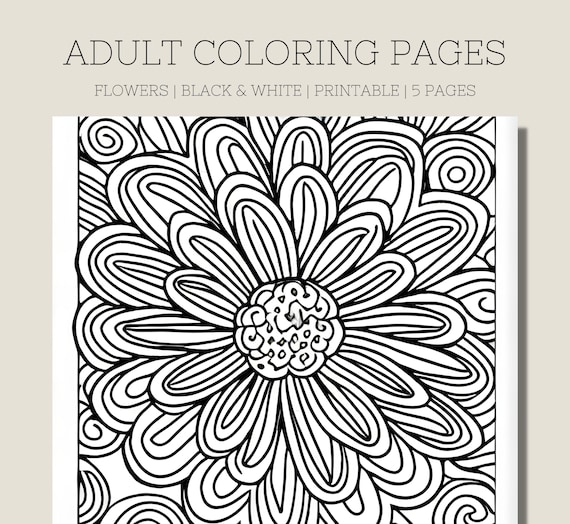Adult Coloring Pages Flowers Stress - Printable Abstract Flower Coloring Pages 16 