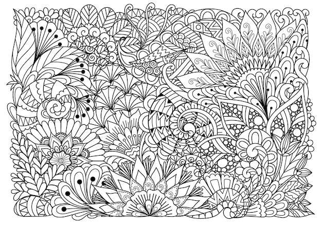 printable abstract flower coloring pages
