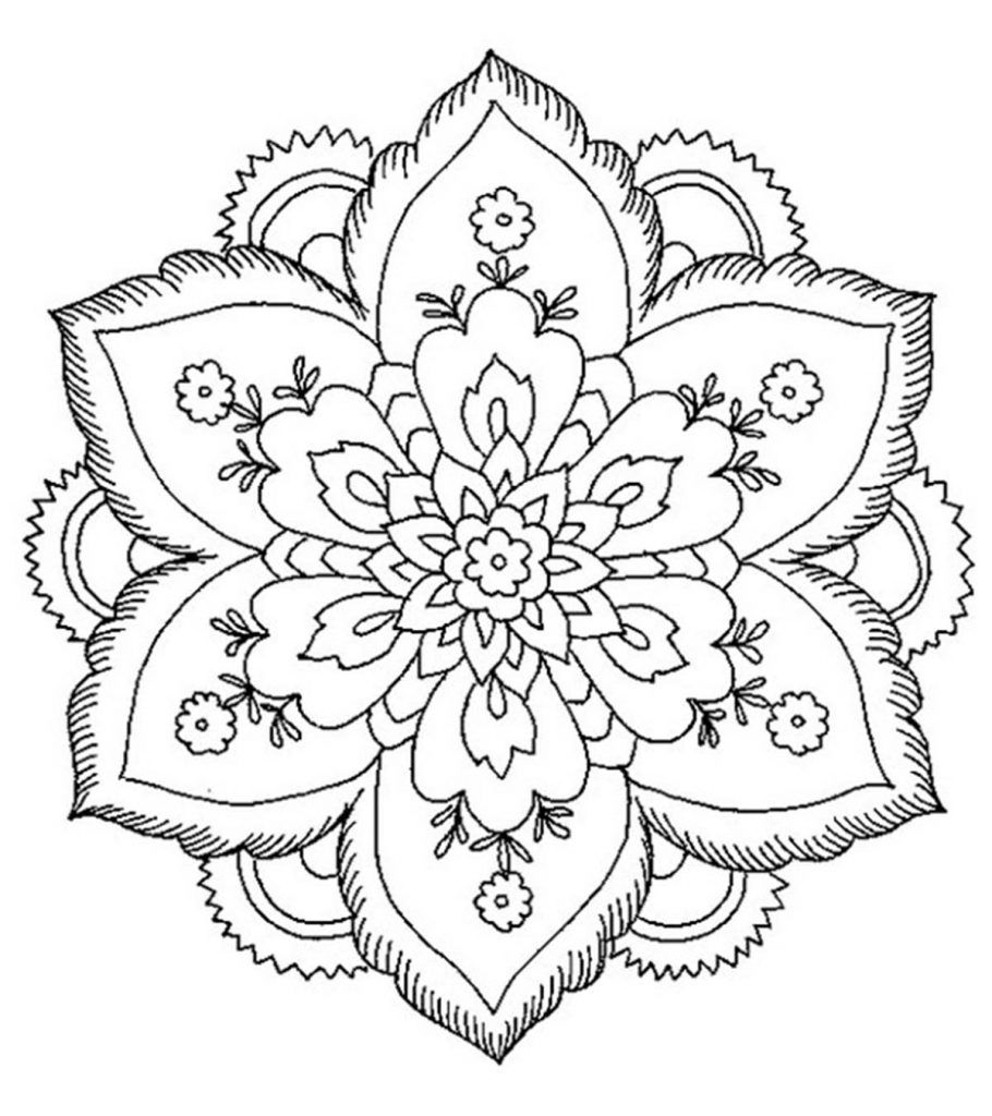 printable abstract flower coloring pages