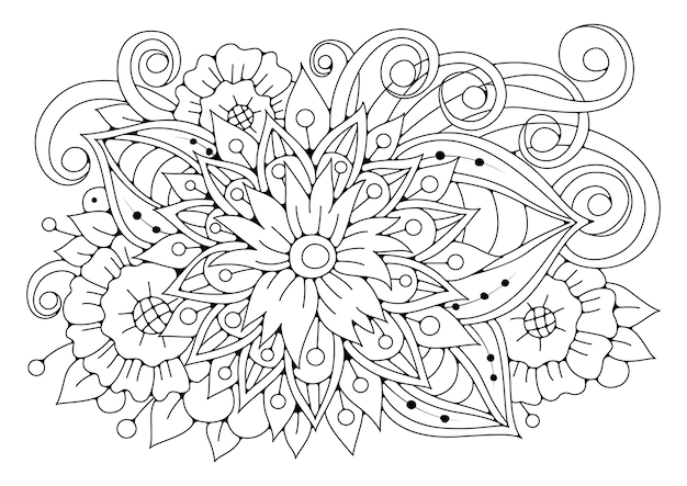 printable abstract flower coloring pages