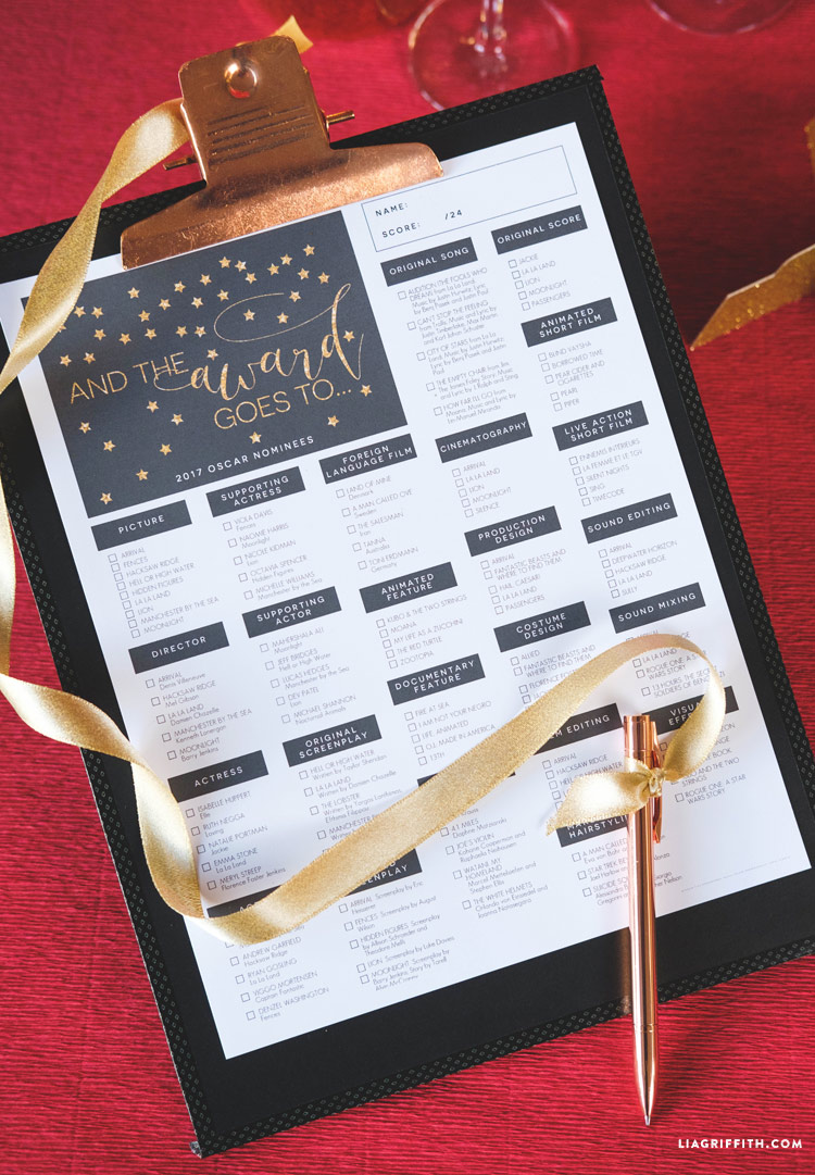 printable academy awards ballot 2017
