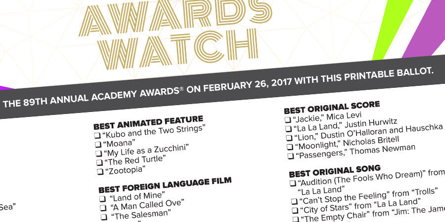 printable academy awards ballot 2017