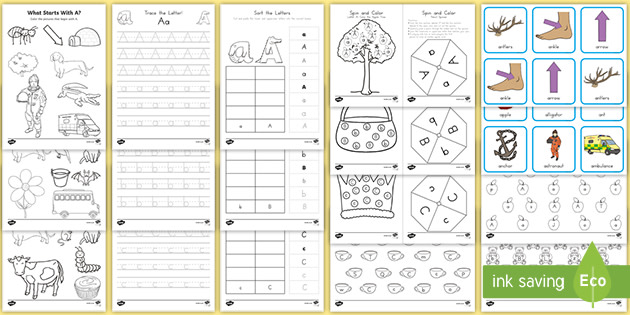 A-Z Alphabet Letters: Worksheet and Activity Pack - ELA