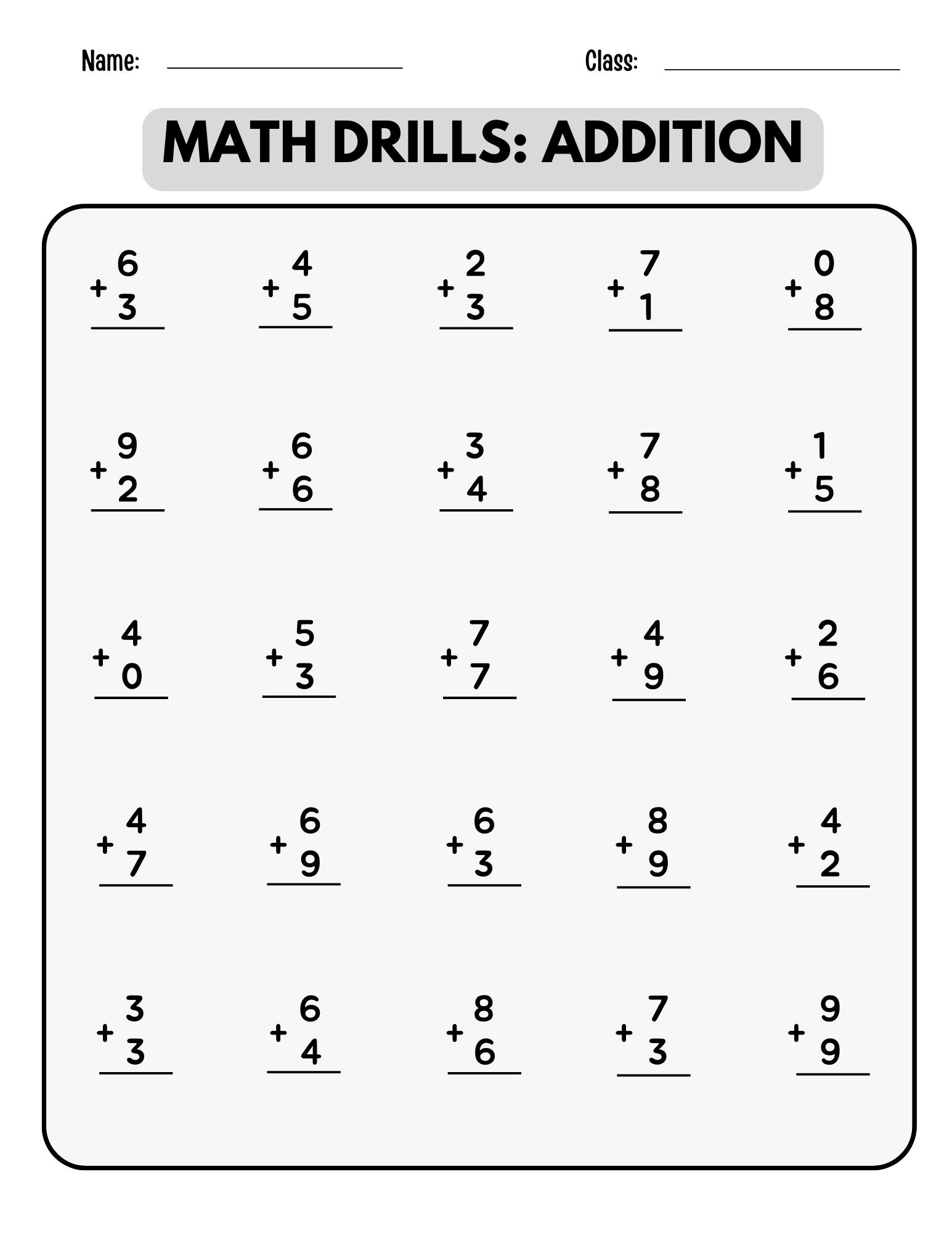printable addition and subtraction worksheet 1st grade