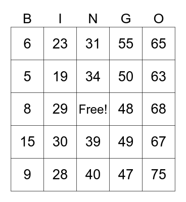 printable addition bingo cards