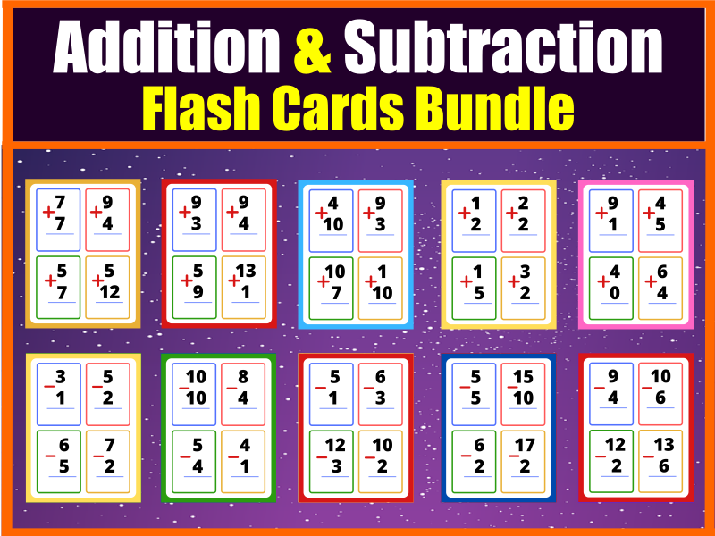 addition-subtraction-flash-cards-up-to-20-math-bundle-with-40-worksheets-library for Free Printable Addition Flash Cards 0 12 Addition & Subtraction Flash cards up to 20. Math Bundle with 40 ... - Worksheets Library for Free Printable Addition Flash Cards 0 12