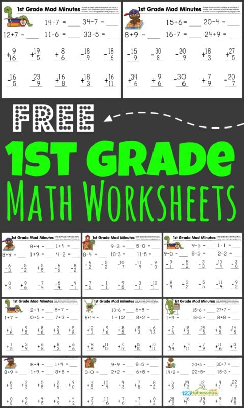 printable addition worksheet first grade