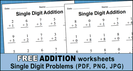 Addition Worksheets (Free Printable Easy Math Problems) - DIY ...