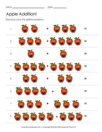 Free Addition Worksheets with Pictures | First Grade Math Worksheets