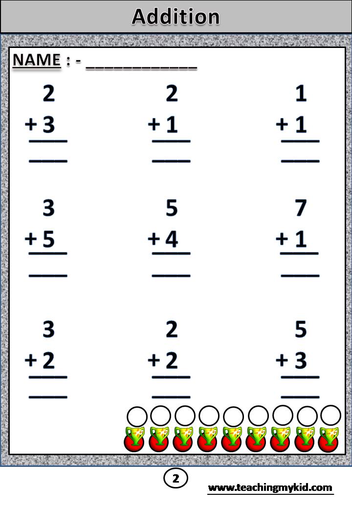 printable addition worksheets with pictures