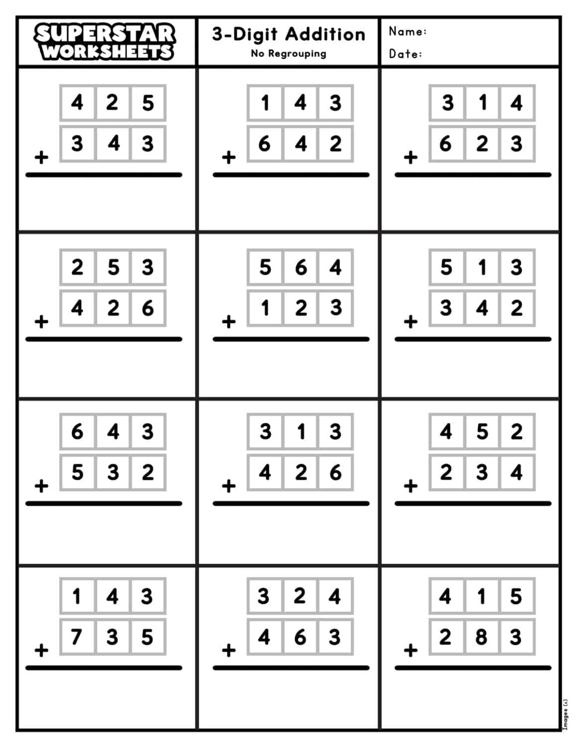 3-Digit Addition Worksheets -Worksheets Library