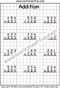 Addition - No Regrouping / FREE Printable Worksheets - Worksheetfun