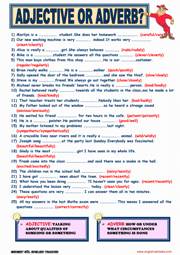 Adverbs ESL Printable Worksheets and Exercises