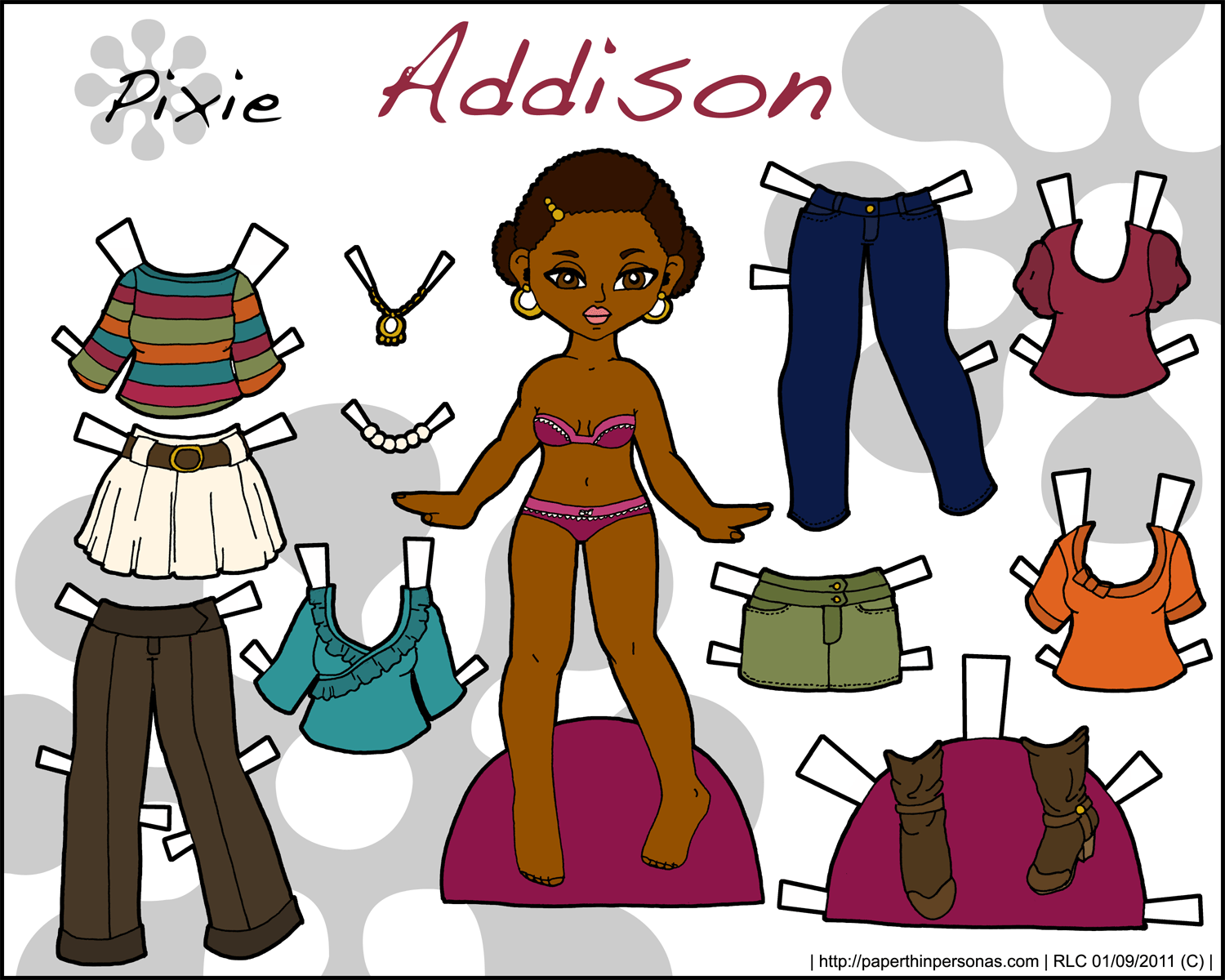 printable african paper dolls
