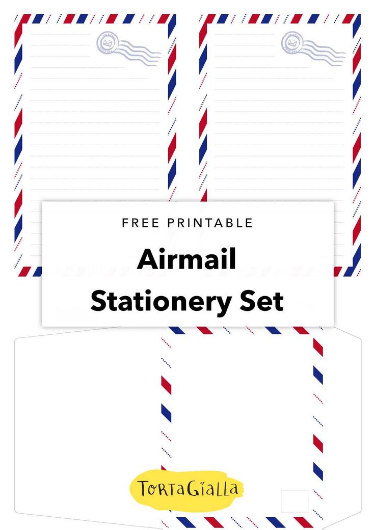Airmail Stationery Set - A Printable Freebie - tortagialla