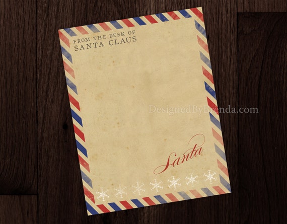 Rustic Blank Letter From Santa Instant Download Vintage Airmail ...