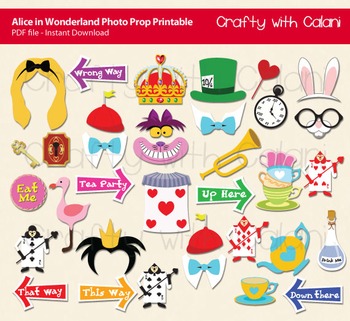 printable alice in wonderland photo booth props