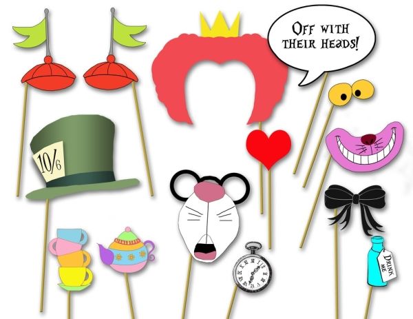 printable alice in wonderland photo booth props