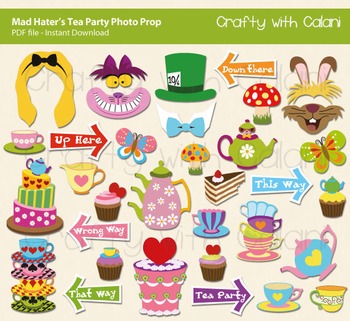 printable alice in wonderland photo booth props