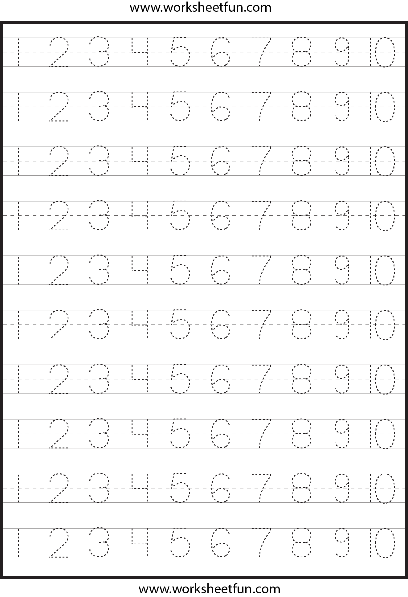 Number Tracing - Two Worksheets / FREE Printable Worksheets