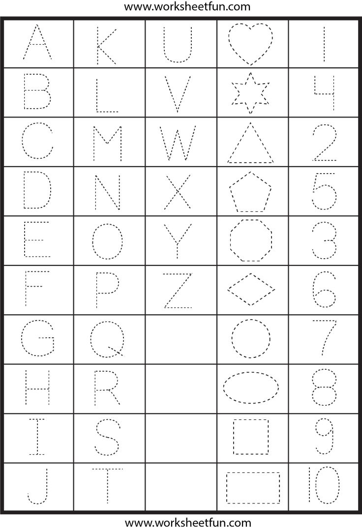 Letters, Numbers And Shapes Tracing Worksheets | Tracing ...