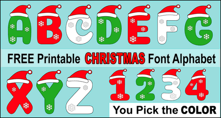 Christmas Font (Printable Alphabet Letters &  Clipart) - DIY ...