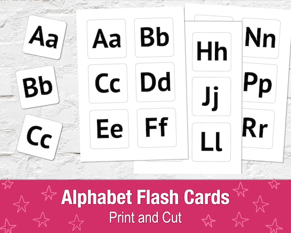 Printable Alphabet Flash Cards PDF, Flashcards with Letters, ABC Flashcards  for Kids, Just Print and Cut, Learning Alphabet Digital Download