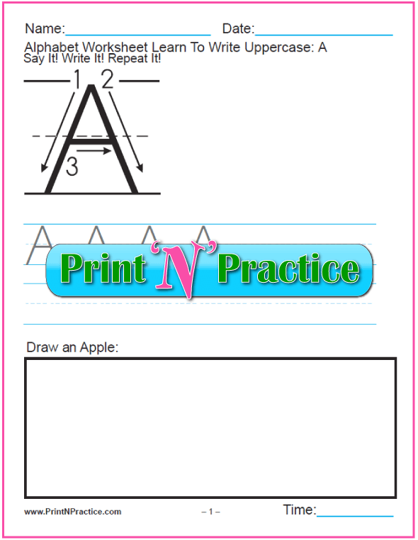 printable alphabet handwriting worksheet
